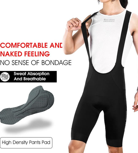 Men's Cycling Bib Shorts Long Distance Padded Biker Shorts MTB High Waist Brace Tights Protective Compression Shorts