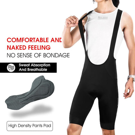 Men's Cycling Bib Shorts Long Distance Padded Biker Shorts MTB High Waist Brace Tights Protective Compression Shorts