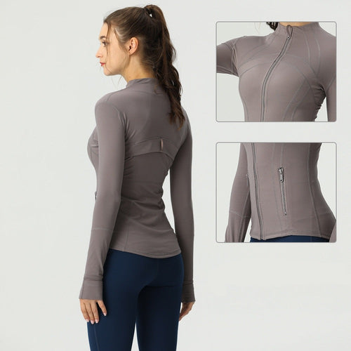Load image into Gallery viewer, Seamless Long Sleeve Zip Yoga Shirts Anti-Shrink Fitness Sport Top Jacket For Woman Push Up Activewear Running Clothes v1
