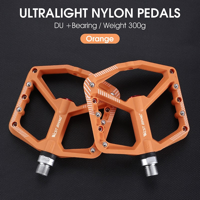 Ultralight Nylon Bicycle Pedals 2 Sealed Bearings MTB Road BMX Pedals Non-Slip Waterproof Bike Pedals Accessories