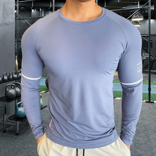 Load image into Gallery viewer, Men Compression T-shirt Gym Fitness Sport Tight Running Sweatshirt Jogging Workout Sportswear Long Sleeve Elastic Tops RashGuard
