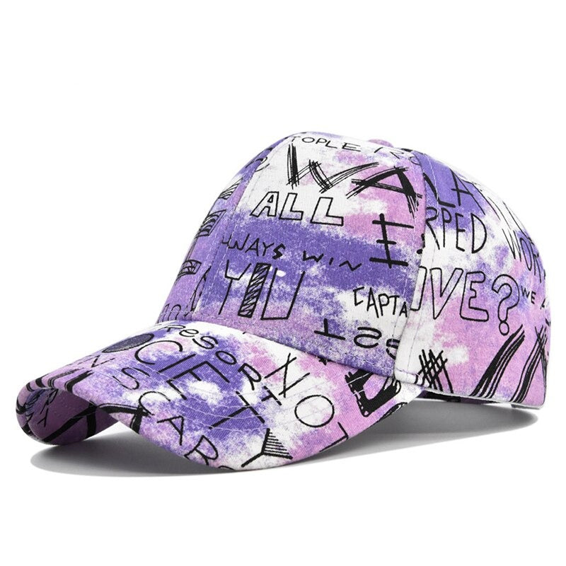 Graffiti Print Baseball Cap New Spring Sunhat Colorful Letter Men Women Unisex-Teens Cotton Snapback Caps Fashion Hip Hop Hat