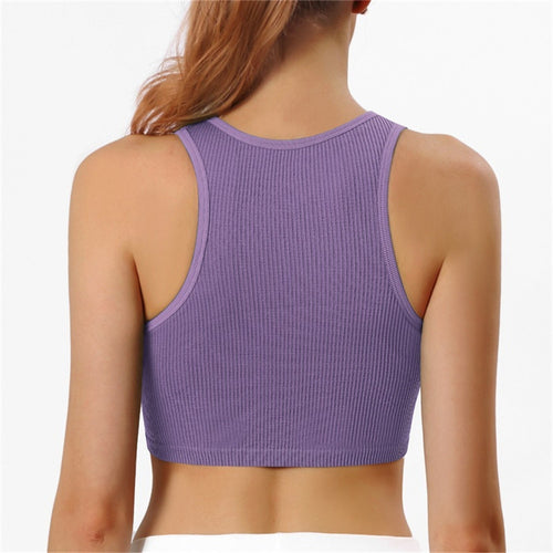 Load image into Gallery viewer, Women&#39;s Crop Top Fitness Gym Sportswear Tank Tops Yoga Top Female Clothing Workout T Shirts Outwear Sleeveless Vest
