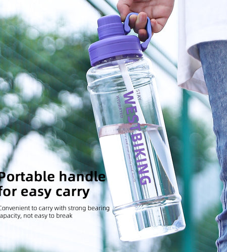 2 Liter Transparent Sport Water Bottle Portable MTB Road Bike Bottle Cycling Running Gym Fitness 2L Straw Bottle
