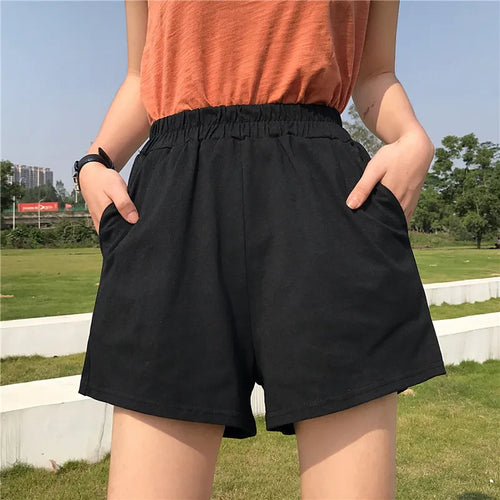 Load image into Gallery viewer, Womens Shorts Summer Solid Color Loose Short Pants High Waist Sportswear Female Clothing Casual Fashion Shorts For Women
