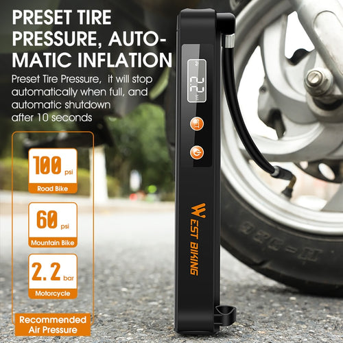 Load image into Gallery viewer, Electric Bicycle Pump 7.4V 1500mAh 130 PSI Tire Inflator With Pressure Gauge Rechargeable Bike Motorcycle Ball Pump
