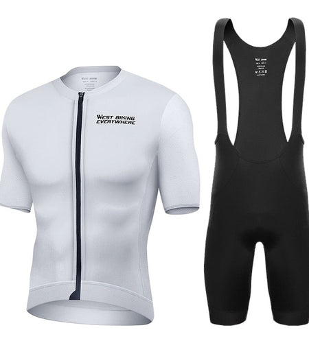 Summer Cycling Jersey Men Short Sleeve Set MTB Bicycle Uniform Clothes Quick-dry Sweatshirt Bib Shorts Suit