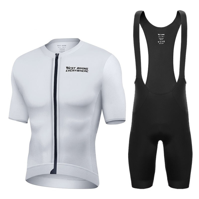 Summer Cycling Jersey Men Short Sleeve Set MTB Bicycle Uniform Clothes Quick-dry Sweatshirt Bib Shorts Suit