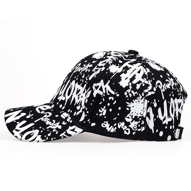 Letters graffiti printed baseball cap fashion outdoor cotton dad hat casual sports hip-hop hats men and women wild caps