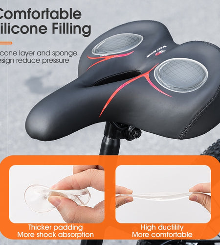 GEL Bicycle Saddle Ergonomic Soft Widen Thicken Cushion Long Distance Riding MTB Road Bike Comfortable Cycling Seat