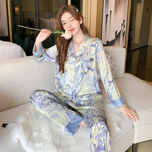 Load image into Gallery viewer, High Quality Women&#39;s Pajamas Set Beautiful Brilliant Galaxy Print Sleepwear Casual Homewear Nightwear Femme Petite New
