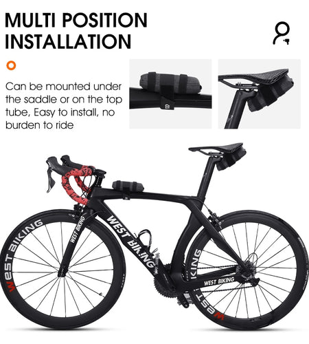 Portable Bicycle Tool Kit Storage Bag Durable Top Tube Frame Saddle Bag MTB Road Burrito Pack Cycling Accessories