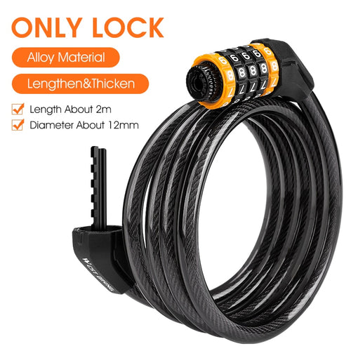 Load image into Gallery viewer, 2M Lengthen Bike Password Lock Anti Theft MTB Road Bicycle Cable Lock Electric Bike Motorcycle Cycling Accessories
