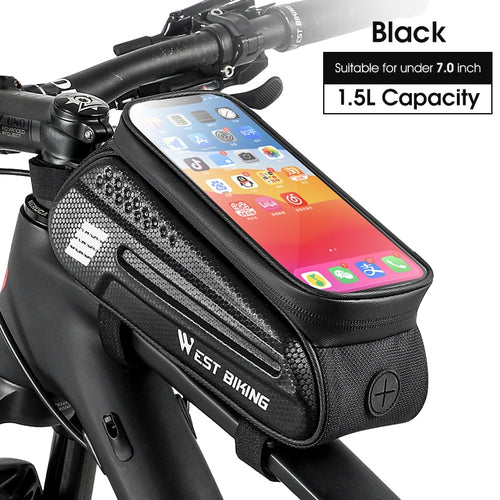Load image into Gallery viewer, Waterproof Bicycle Bag Frame Front Tube Bag Touchscreen Cell Phone Holder Case Cycling Bag MTB Road Bike Accessories
