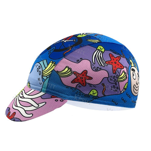 Load image into Gallery viewer, Summer Thin Polyester Colorful Underwater World Print Cycling Cap Essential Equipment Hat For Outdoor Bicycle Sport
