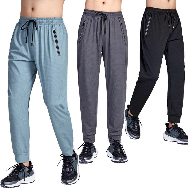 Men's Trousers Spring Summer Casual Solid Breathable Slim Straight Pants Male Joggers Thin Quick Dry Sweatpants Sports Pants