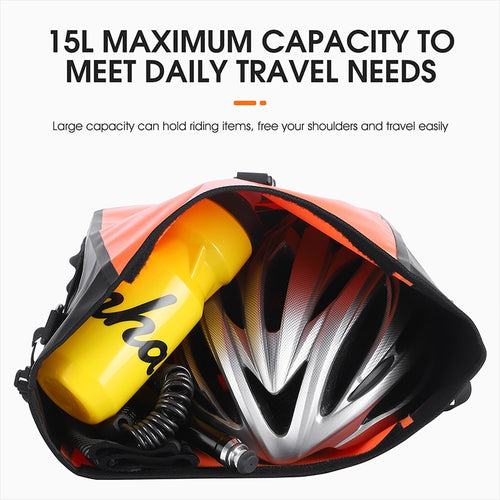Load image into Gallery viewer, Bicycle Rear Side Bag Fully Waterproof PVC Pannier Expandable 12-15L Bike Carrier Bag Quick Release MTB Shoulder Bag
