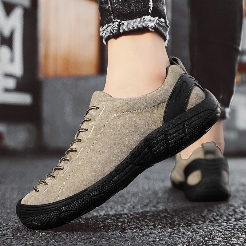 Brand Genuine Leather Men's Shoes Outdoor Suede Loafers Luxury Men's Sneakers Driving Shoes Handmade Breathable Casual Shoes