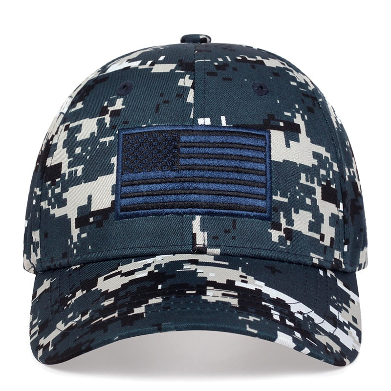 Men USA Flag Camouflage Baseball Cap Army Embroidery Cotton Tactical Snapback Dad Hat Men Summer Sports Trucker Caps gorras