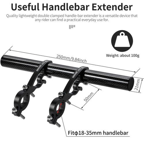 Load image into Gallery viewer, MTB Carbon Handlebar Extender Road Bike Integrated Handle Aluminium Extension Bar Bike Computer Light Phone Stand
