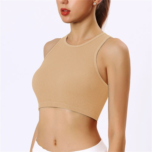 Load image into Gallery viewer, Women&#39;s Crop Top Fitness Gym Sportswear Tank Tops Yoga Top Female Clothing Workout T Shirts Outwear Sleeveless Vest
