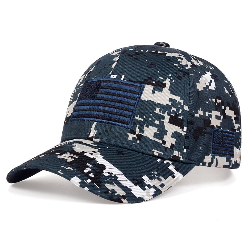 Men USA Flag Camouflage Baseball Cap Army Embroidery Cotton Tactical Snapback Dad Hat Men Summer Sports Trucker Caps gorras