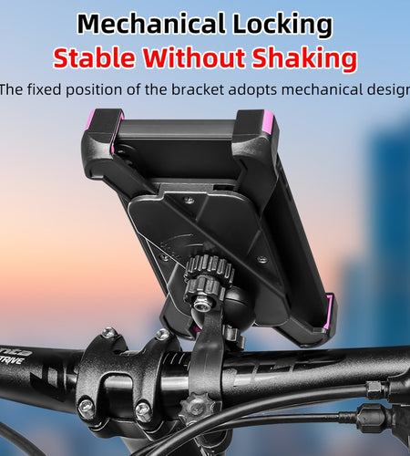 Bicycle Phone Mount 360° View Stable Lockable Cellphone Holder 6.5 Inch GPS Smartphone Bracket Bike Accessories