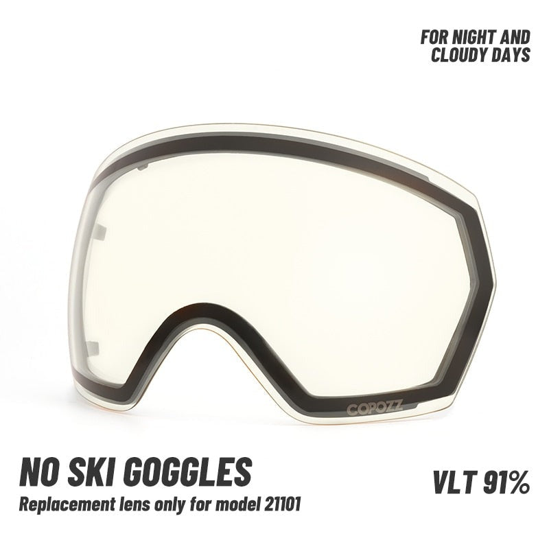 21101 Ski Goggles Replacement Lenses Double Layers Anti-fog UV400 Protection Ski Eyewear Glasses