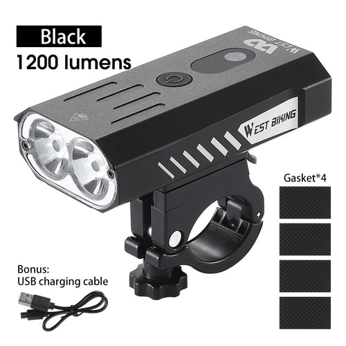 Load image into Gallery viewer, 1200LM Bike Light Front Lamp USB Rechargeable LED 4000mAh Bicycle Light Waterproof Headlight MTB Cycling Accessories
