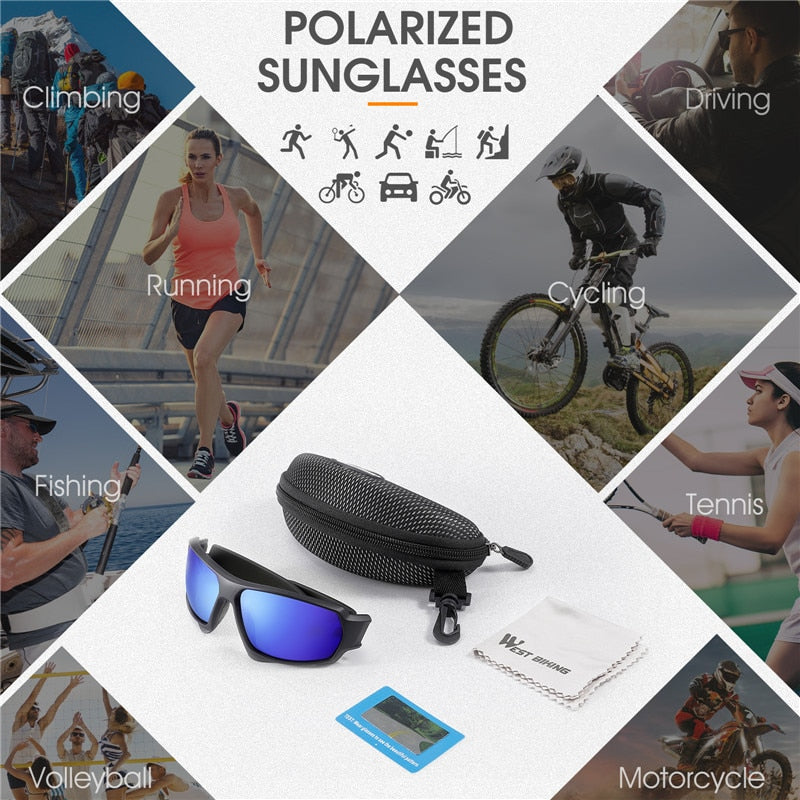 Polarized Cycling Glasses UV400 Protection Bike MTB Road Bicycle Eyewear Men Women Outdoor Sport Goggles Sunglasses