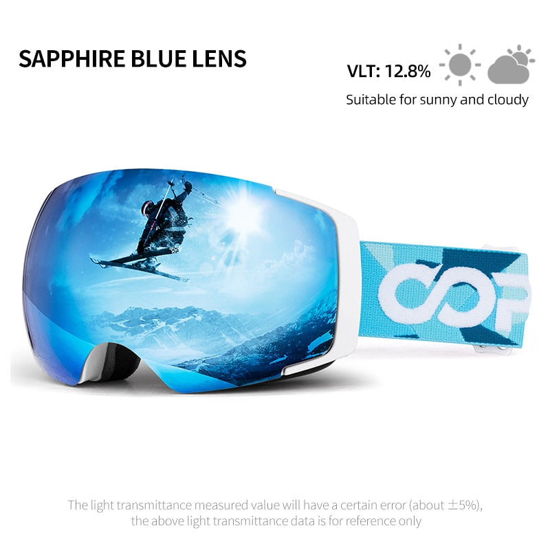 Magnetic Ski Goggles 2s Quick-Change Lens Professional Skiing Eyewear Men Women Anti-fog Snowboard Ski Glasses