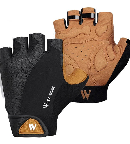 MTB Cycling Fingerless Gloves Shockproof Breathable Road Bike Gloves Half Finger Men Women Outdoor Sports Gloves