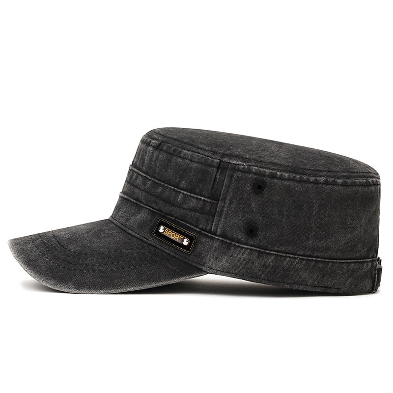 Unisex Sport Military Hats for Men Women Cotton Adjustable Snapback Hat Solid Baseball Caps Flat Top Outdoor Cap Male