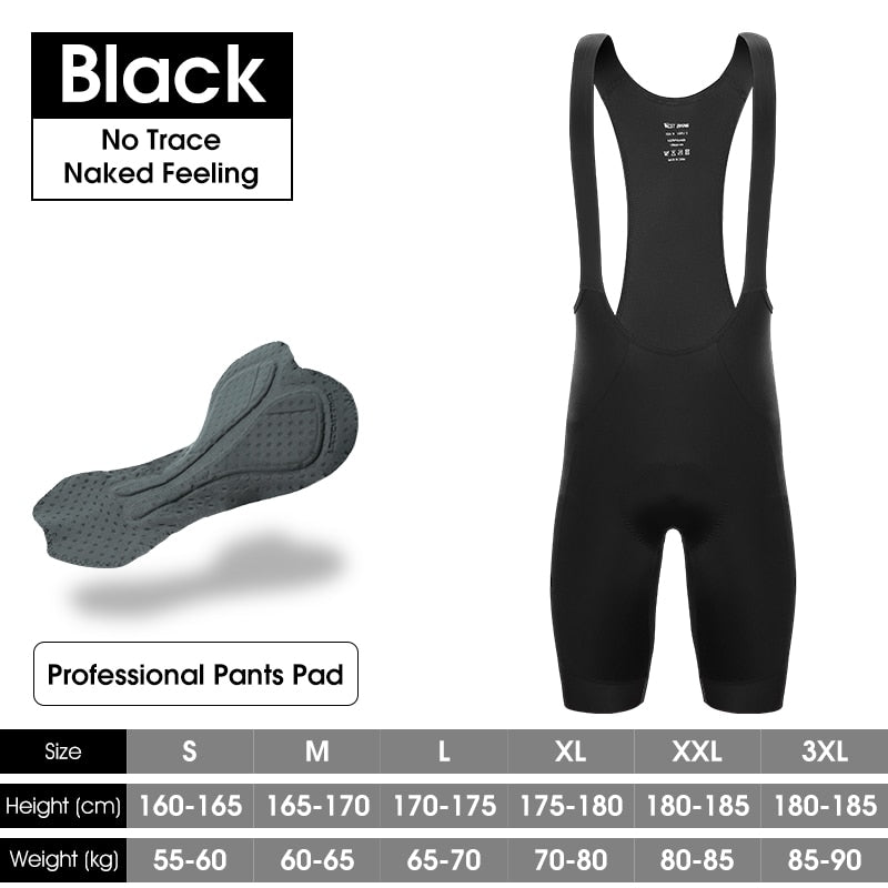 Men's Cycling Bib Shorts Long Distance Padded Biker Shorts MTB High Waist Brace Tights Protective Compression Shorts