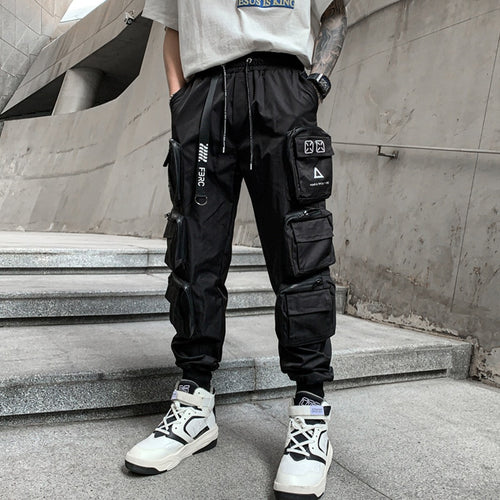 Load image into Gallery viewer, Hip Hop Tactical Cargo Pants Men Multi Pocket Joggers Trousers Autumn Functional Elastic Waist Fashion Streetwear Pant
