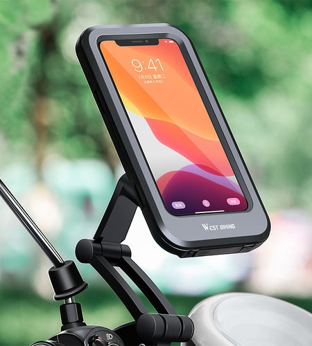 360° Adjustable Waterproof Bicycle Phone Holder Electric Bike Motorcycle Scooter Motorbike Touch Screen Cell Phone Support Mount