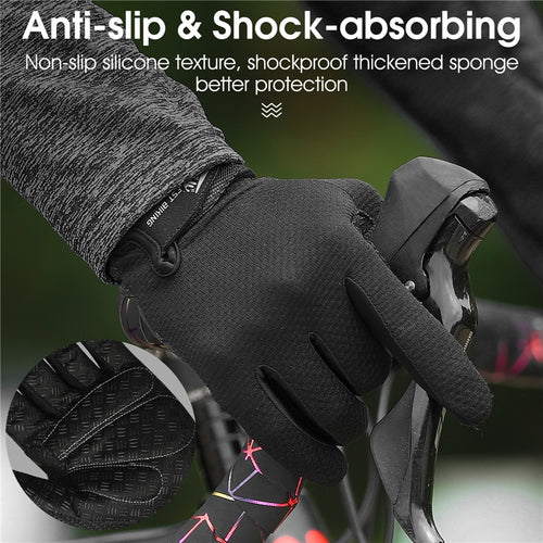 Load image into Gallery viewer, Summer Cycling Gloves Full Finger MTB Bike Gloves Touch Screen Non-Slip Silicone Palm Rest Driving Riding Gloves
