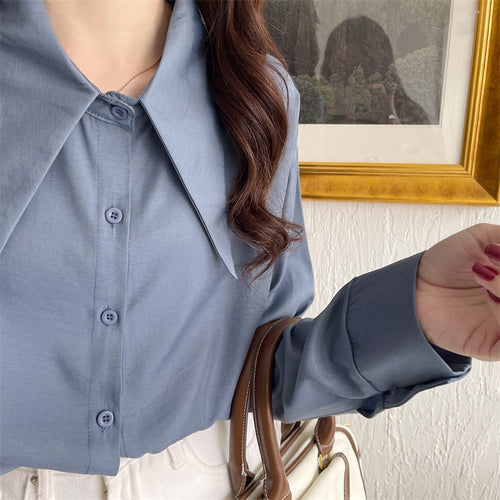 Load image into Gallery viewer, Chiffon Women Shirts New Spring Long Sleeve Designed Button Up Female Tops Fashion All Match Korean Office Ladies Blouse
