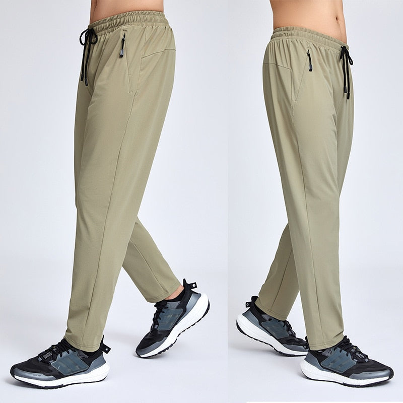 Men's Trousers Spring Summer Casual Solid Breathable Slim Straight Pants Male Joggers Thin Quick Dry Sweatpants Sports Pants