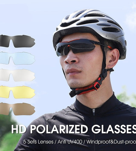 Polarized Cycling Glasses 5 Lens Men Women Sports Sunglasses Road MTB Mountain Bike Bicycle Riding Goggles Eyewear