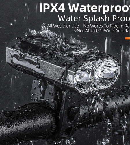 Rechargeable Bicycle Aluminium Front Light Battery Indicator USB Flashlight Double T6 LED 360 Adjustable Support