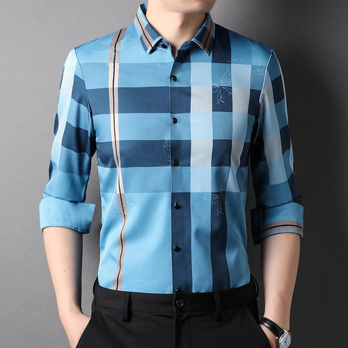 Load image into Gallery viewer, Top Grade Luxury Slim Fit Designer Trending Striped Shirts For Men Brand Fashion Shirt Long Sleeve Casual Men Clothes
