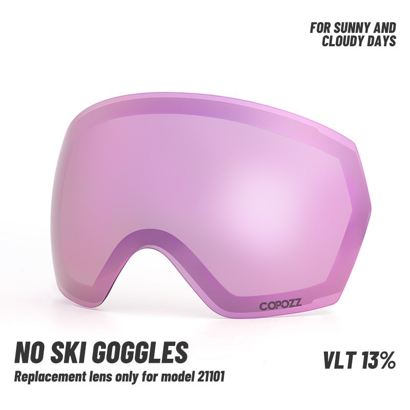 21101 Ski Goggles Replacement Lenses Double Layers Anti-fog UV400 Protection Ski Eyewear Glasses