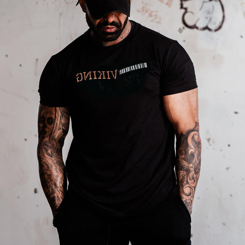 Load image into Gallery viewer, Cotton Printed T-shirt Men Casual Short Sleeve Tees Shirt Gym Fitness Sport Black Tops Male Summer Bodybuilding Training Apparel
