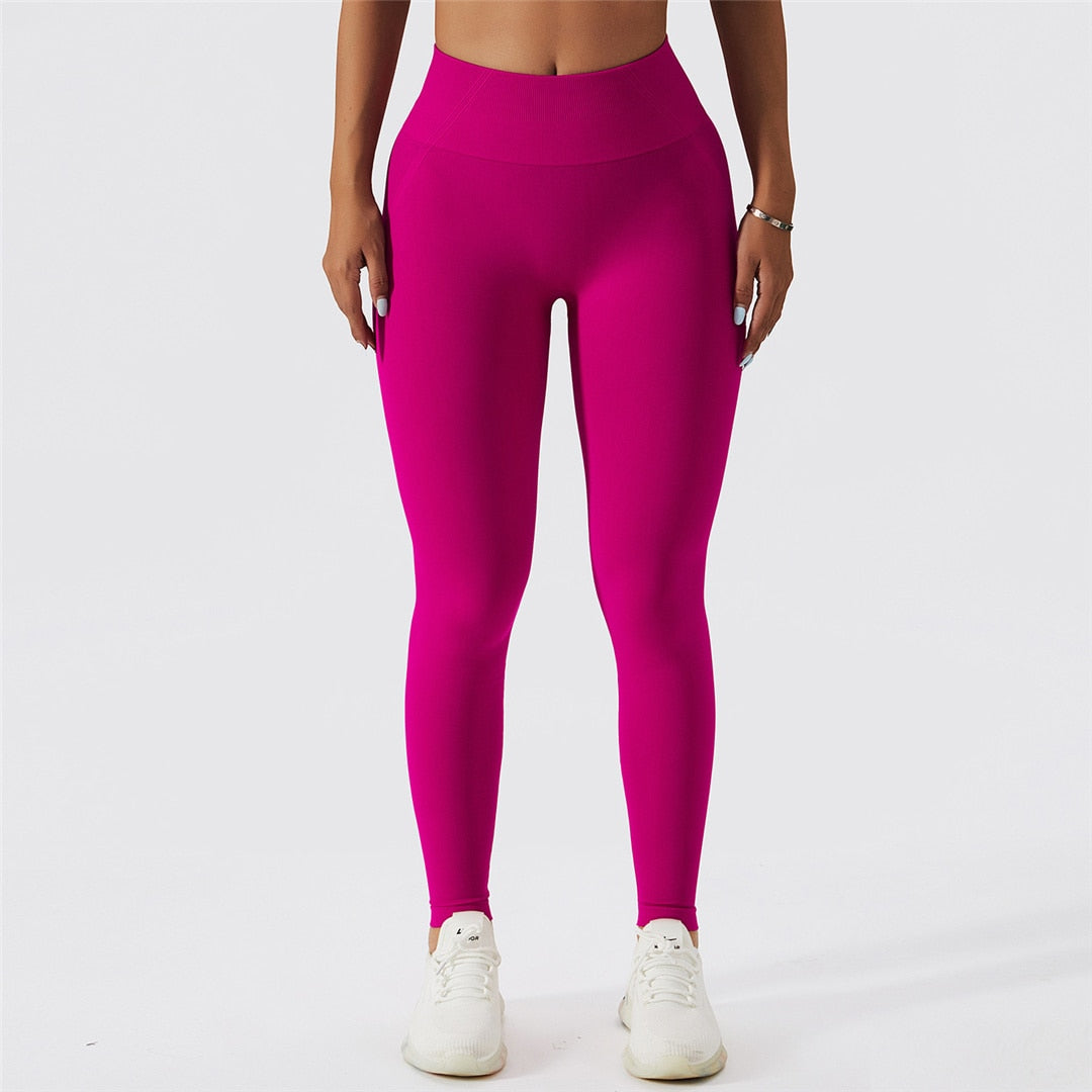 S - XL Sexy Yoga Leggings High Waist Sport Pants Women Seamless Leggings Fitness Tight Workout Gym Elastic Pants Female A091P