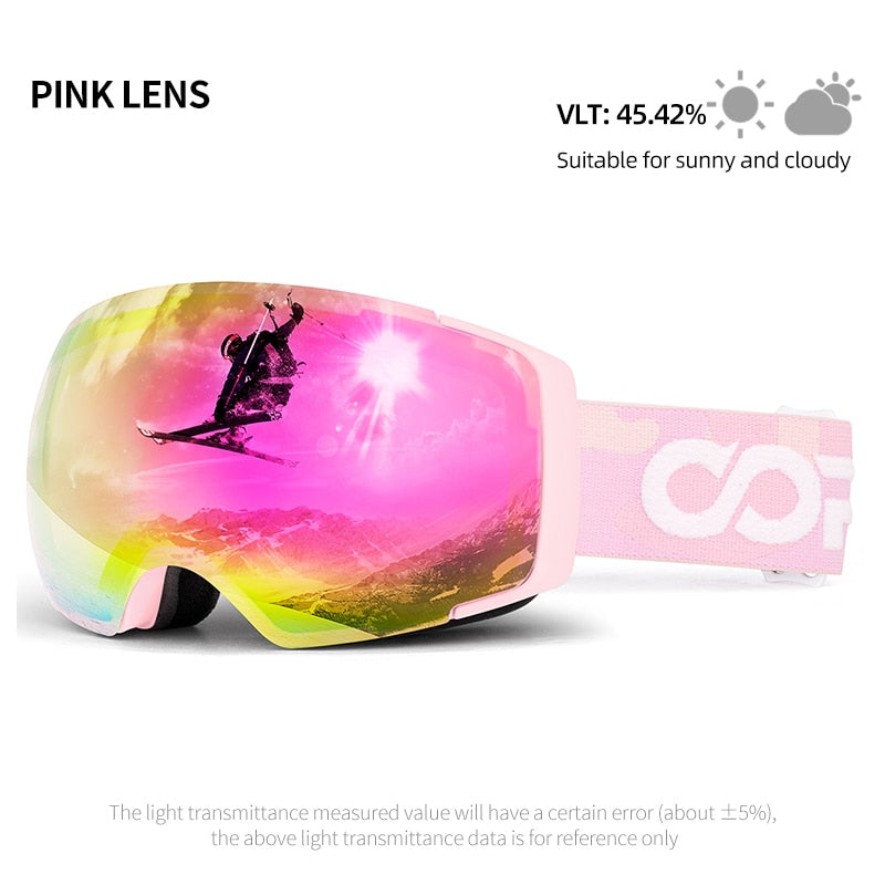 Magnetic Polarized Ski Goggles 2s Quick-Change Lens Professional Skiing Eyewear Men Women Anti-fog Snowboard Ski Glasses