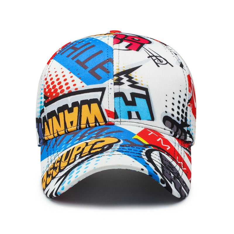 Hip Hop Graffiti Baseball Cap Men Women Street Dance Fashion Snapback Hat Print Hiphop Adjustable Kpop Hats Gorras