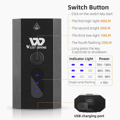 Load image into Gallery viewer, Rechargeable Bicycle Aluminium Front Light Battery Indicator USB Flashlight Double T6 LED 360 Adjustable Support
