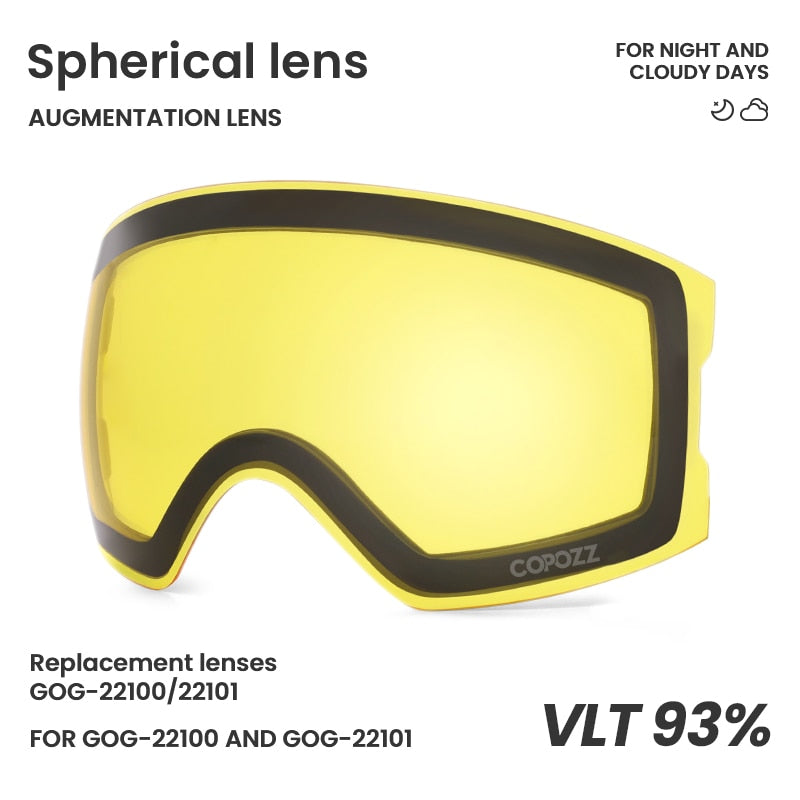 22101 and 22100 Ski Goggles Magnetic Replacement Lenses Spherical lens and Cylindrical lens