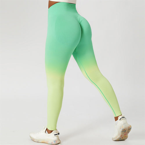 Load image into Gallery viewer, Women Yoga Pants Seamless Leggings Gradient High Waist Pants Push Up Workout Gym Running Fitness Scrunch Butt Sexy Leggings A082
